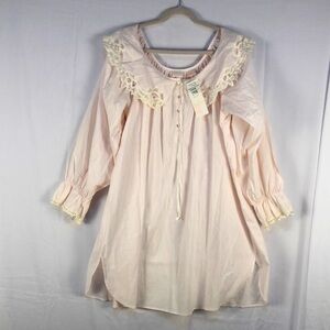 Vintage Pale Pink Doile Lace Calf length light weight Nightgown NEW TAGS Large